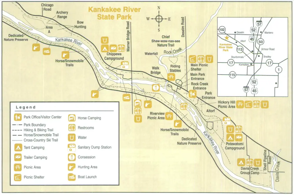 Kankakee River State Park Map